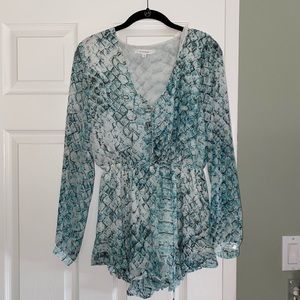 Olivaceous Snakeskin Pattern Romper